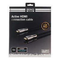 HDMI Kabel Aktiv - 5m (Svart Tekstil) Deltaco Prime