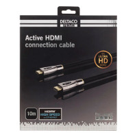 HDMI Kabel Aktiv - 10m (Svart Tekstil) Deltaco Prime