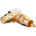 RCA adapter High Grade Vinklet - Gull (Rød)