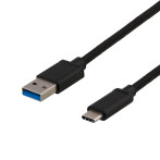 USB-C Kabel 0,25m USB 3.1 (USB-C/USB-A) Svart - Deltaco