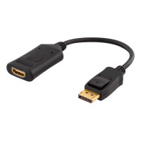 DisplayPort til HDMI kabel 4K - 0,1m (Aktiv) Svart - Deltaco