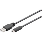 USB-C Kabel 0,5m (USB-C til USB-A) Svart - Goobay
