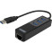 USB 3.1 nettverkskort 1000Mbps m/USB Hub (3xUSB) Svart