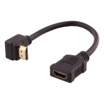 HDMI adapter m/opp vinkel 0,2m (Han/Hun) Deltaco