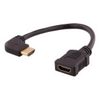 HDMI adapter m/høyre vinkel 0,2m (Han/Hun) Deltaco