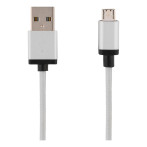 Micro USB Kabel 2,4A - 1m (USB-A/USB Micro-B) Sølv