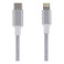 USB-C til Lightning kabel 2m (stoff dekket) Sølv - Epzi