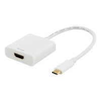 USB-C til HDMI adapter 4K (20cm) Hvit - Deltaco