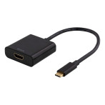 USB-C til HDMI adapter 4K (20cm) Svart - Deltaco