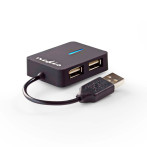 USB 2.0 Hub Reisemodell (4x USB-A) Svart - Nedis