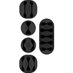 Kabelholdere - 1x1/2x2/1x3/1x5 (selvklebende) 5 stk - Svart