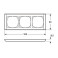 LK Fuga ramme Softline 63 (3x1 Modul horisontalt) Lys grå