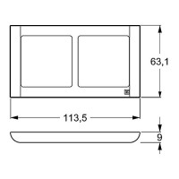 LK Fuga Soft 63 design ramme (2x1 Modul horisontalt) Hvit