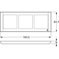 LK Fuga Soft 63 design ramme (3x1 Modul horisontalt) Hvit