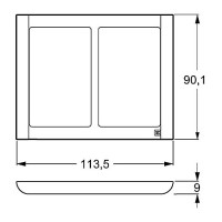 LK Fuga Soft 63 design ramme (2x1,5 Modul horisont.) Lys grå