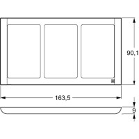 LK Fuga Soft 63 design ramme (3x1,5 Modul horisont.) Lys grå
