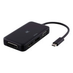 USB-C Dock (HDMI/DP/DVI/VGA) Svart - Deltaco