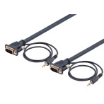 VGA kabel 10m m/3,5mm audio (1920x1200) Svart
