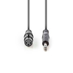 XLR adapter kabel 1,5m stereo (3-pin Hun/6,35mm Han) Nedis