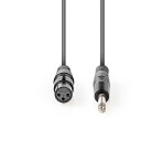 XLR adapter kabel 1,5m mono (3-pin Hun/6,35mm Han) Nedis