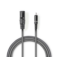 XLR adapter kabel 1,5m (3-pin Han/RCA Han) Nedis