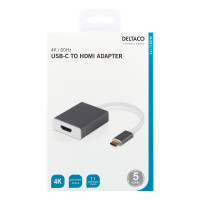 USB-C til HDMI adapter 4K Space grey - Deltaco