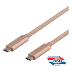 USB-C Kabel 0,5m, 100W 10Gbps (USB-C/C) Gull - Deltaco
