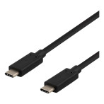 USB-C Kabel 0,25m, 60W 10Gbps (USB-C/C) Svart - Deltaco