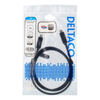 USB-C Kabel 1m, 60W 10Gbps (USB-C/C) Svart - Deltaco