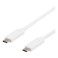 USB-C Kabel 0,5m, 60W 10Gbps (USB-C/C) Hvit - Deltaco