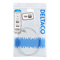 USB-C Kabel 1m, 60W 10Gbps (USB-C/C) Hvit - Deltaco