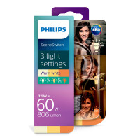 Philips SceneSwitch LED glødepære E27 Klar - 7,5W (60W)