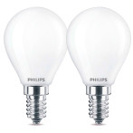 Philips Krone LED Pære E14 Mat - 4,3W (40W) 2-Pack