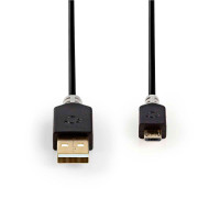Micro USB Kabel - 1m (USB-A/USB-B) Antrasitt