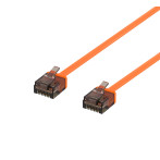 Flat Nettverkskabel m/slimstik  1m - Cat6a (U/UTP) Orange