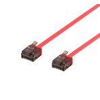 Flat Nettverkskabel m/slimstikk 2m - Cat6a (U/UTP) Rød