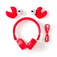 Barnehodetelefoner - Chrissy Crab (Rød) Nedis Animaticks