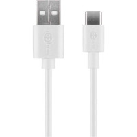 USB-C Lader m/kabel 5W (1xUSB-A) Hvit - Goobay