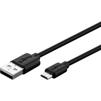Micro USB lader 1m - 2,4A (2x USB) Svart - Goobay