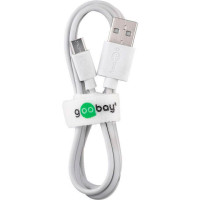 Micro USB Kabel - 0,5m (Hvit) Goobay