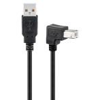 Vinkel USB kabel 3,0 meter (A han/B han)