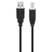 USB kabel (A han/B han) - 3m (Svart)