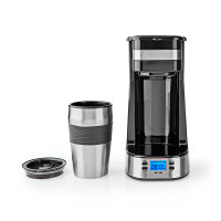 Kaffemaskin m/rejsekrus og timer (0,42 l) Nedis