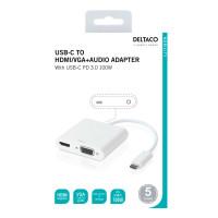 USB-C Dock (HDMI/VGA/USB-C) Deltaco