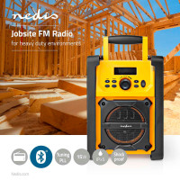 FM Håndverkerradio m/Bluetooth (15W) Nedis