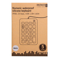 Vanntett numerisk tastatur (USB) Hvit - Deltaco