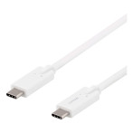 USB-C Kabel 25W - 2m (USB-C/USB-C) Hvit - Deltaco