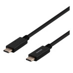 USB-C Kabel 25W - 1m (USB-C/USB-C) Svart - Deltaco