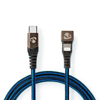 USB-C til Lightning kabel - 2m (Gaming 180) Blå - Nedis
