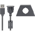 USB-A forlenger kabel - 0,6m (m/monteringsbraketter) Goobay